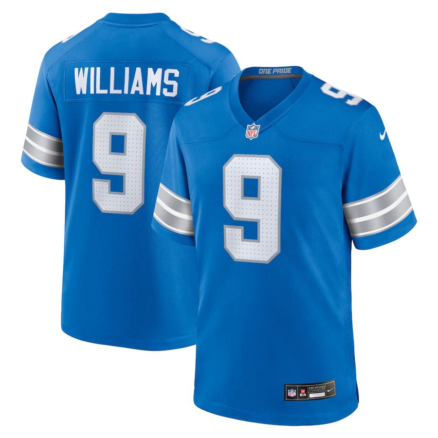 Men Detroit Lions #9 Jameson Williams Nike Blue Game NFL Jersey->detroit lions->NFL Jersey